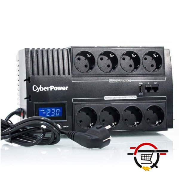 Vista trasera del SAI CyberPower BR700ELCD mostrando conexiones