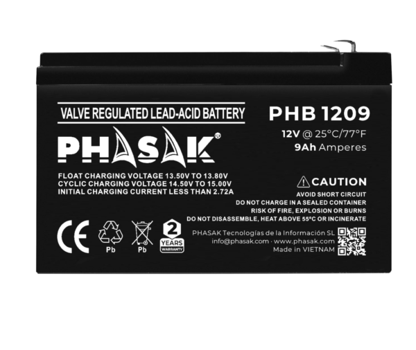 PHASAK 12V 9Ah - Reemplazo o sustitución para SAI / UPS (copia) - Imagen 2