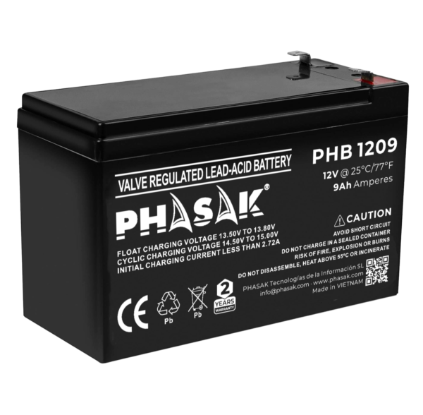 PHASAK 12V 9Ah - Reemplazo o sustitución para SAI / UPS (copia)